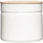 Riess Vorratsdose mit Eschenholzdeckel &Oslash;13cm 1,26L White Emaille - Wei&szlig;