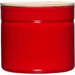 Riess Vorratsdose mit Eschenholzdeckel &Oslash;13cm 1,26L Tomato Emaille - Rot
