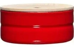 Riess Vorratsdose mit Eschenholzdeckel &Oslash;13cm 0,5L Tomato Emaille - Rot