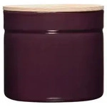 Riess Vorratsdose mit Eschenholzdeckel &Oslash;13cm 1,26L Augergine Emaille - Violett