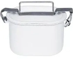 Riess Classic Weiss Dichtungsdose oval &Oslash; 12cm Emaille mit Deckel - Wei&szlig;