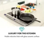 Klarstein Cucinata mobile Kochplatte, Doppel-Induktionskochfeld, 3100W, Touch