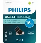 Philips 2 in 1 OTG 16GB USB 3.1 + USB C Midnight Black
