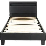 HOME DELUXE - LED Bett ASTRO - Schwarz, 90 x 200 cm - inkl. Lattenrost I Polsterbett