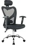 SalesFever B&uuml;rostuhl mit Armlehnen und Kopfst&uuml;tze | Bezug Mesh | Gestell Chrom 
