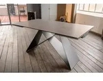 KAWOLA Ausziehtisch BENNO Esszimmertisch Keramik dunkelgrau 160 x 90 cm -...