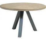 SIT M&ouml;bel Tisch rund | Platte Mango natur | Gestell Metall grau | B120 x T120 x H76