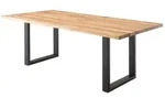 Esszimmertisch Rockford |180 x 90 | Wildeiche massiv | U-Gestell - Schwarz