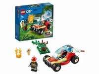LEGO 60247 City Waldbrand, Kinderspielzeug mit Buggy und Feuerwehrmann, Spielzeugauto