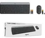 Logitech Slim MK470, Volle Gr&ouml;&szlig;e (100%), Kabellos, RF Wireless, QWERTY, Graphit,