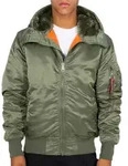 ALPHA INDUSTRIES MA-1 HOODED Gr&uuml;n - Gr&uuml;n - L