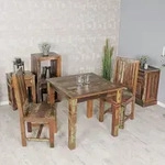 WOHNLING Esszimmertisch KALKUTTA 80 x 80 x 76 cm Mango Shabby Chic Massiv-Holz