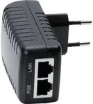 Auerswald PoE Injector, 10,100 Mbit/s, IEEE 802.3af, Schwarz, 48 V, 100 - 240 V, 50