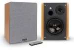 Linie 400 A Regallautsprecher Aktivboxen-Paar 2x20W RMS BT/USB/SD MP3 - Braun