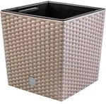 Blumentopf + Einsatz Blumenk&uuml;bel Rattan RATO LOW DRTS400L Mocca - Braun
