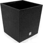 DEUBA Blumentopf 64L 40x40x41cm Rato Low Innentopf Mit Griffen Wetterfest Rattanoptik