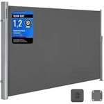SONGMICS Alu Seitenmarkise 200 x 300 cm 280 g/m2 ausziehbar Sichtschutz,...