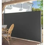 SONGMICS Alu Seitenmarkise 180 x 300 cm 280 g/m2 ausziehbar Sichtschutz, Sonnenschutz