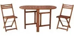 Merxx Gartenm&ouml;bel Set Porto 3tlg., 2 Klappst&uuml;hle, 1 Klapptisch 120 x 60 cm -