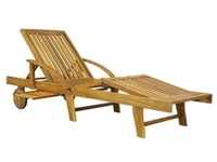 CASARIA® Sonnenliege Holz Klappbar 320kg Belastbar Fuß- und Rückenteil variierbar