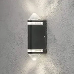 Konstsmide Modena Lalu Wall Up & Down schwarz lackiertes Aluminium, opales Acrylglas