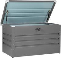 BELIANI Gartentruhe Grau Metall 300 L 100 x 62 cm Wasserdicht Abschlie&szlig;bar mit