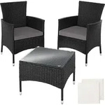 tectake&reg; Rattanset Luzern f&uuml;r 2 Personen - Schwarz