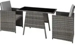 tectake&reg; Rattan Sitzgruppe Lausanne f&uuml;r 2 Personen - Grau