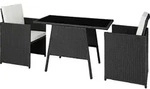 tectake&reg; Rattan Sitzgruppe Lausanne f&uuml;r 2 Personen - Schwarz