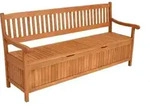 DEGAMO Gartenbank Kissenbox Truhenbank MONTEGO XXL 4-sitzer 180cm, Eukalyptus Holz