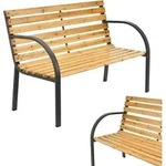 Juskys Gartenbank Modena &ndash; 2-Sitzer Holzbank mit Armlehnen & R&uuml;ckenlehne &ndash;