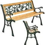 Juskys Gartenbank Venezia &ndash; 2-Sitzer Holzbank mit Armlehnen & R&uuml;ckenlehne &ndash;