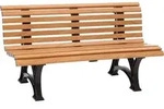3er-Bank Helgoland 150 cm Holzoptik Vollkunststoff - Braun