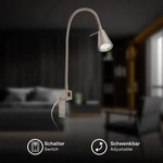 LED Leselampe mit Schalter, schwenkbar, eckig, GU10, 400lm, warmwei&szlig;es Licht,
