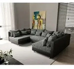 DELIFE Wohnlandschaft Clovis Schwarz Modularsofa Modulsystem - Schwarz