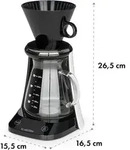 craft coffee Waage Timer Glaskanne Filteraufsatz 600ml schwarz/wei&szlig; - Schwarz
