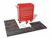 vidaXL Werkstattwagen mit 1125 Werkzeugen Stahl Rot