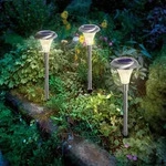 esotec Solar Steckleuchten 3-er Set Capri, 34 cm aus Edelstahl wetterfest 102068 -