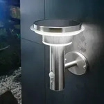 esotec Solar Sensor-Wandleuchte Tini - Akku METALL Edelstahl outdoor 102595 - Silber