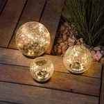 esotec Solar ECHTGLAS Solarkugeln f&uuml;r den Garten 3er-Set warmwei&szlig; 102088