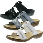 Rieker 60888 Damen Pantoletten Clogs Klettverschluss, Gr&ouml;&szlig;e:39 EU, Farbe:Wei&szlig; -