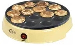 Bestron Poffertjes Maker im Retro Design, Mini Pfannkuchen Automat, mit