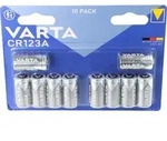 Lithium Cylindrical Batterie CR123A 3V, CR17345 (10 St&uuml;ck) - Blau/Grau