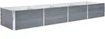 vidaXL Garten-Hochbeet Verzinkter Stahl 320x80x45 cm Grau - Grau