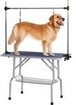 PawHut Trimmtisch Schertisch f&uuml;r Hunde h&ouml;henverstellbar mit Unterkorb Blau -...