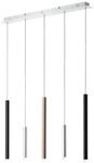 BRILLIANT Lampe Cembalo LED Pendelleuchte 5flg alu/schwarz/braun | 5x 4W LED
