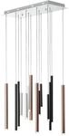 BRILLIANT Pendelleuchte, 14-flammig Cembalo braun IP20 60 Watt dimmbar LED integriert