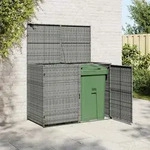 vidaXL M&uuml;lltonnenbox f&uuml;r 2 Tonnen Poly Rattan Anthrazit 148&times;77&times;111 cm - Grau