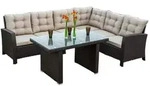 Merxx Gartenm&ouml;belset "Salerno" Eckbank Dining Set - Stahlgestell mit