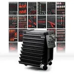 Mephisto ProLine "Full Black" Werkzeugwagen mit 9 Schubladen inkl. CRV Werkzeug -